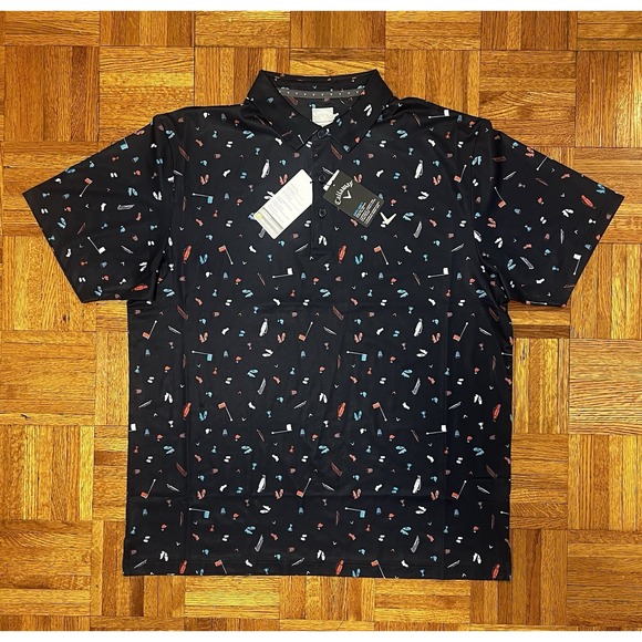 Callaway Other - Callaway Men's Opti-Dri Golf Polo Shirt XL NWT Blue Multicolor Print Stretch UPF